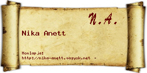 Nika Anett névjegykártya
