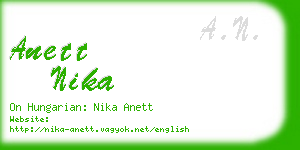 anett nika business card